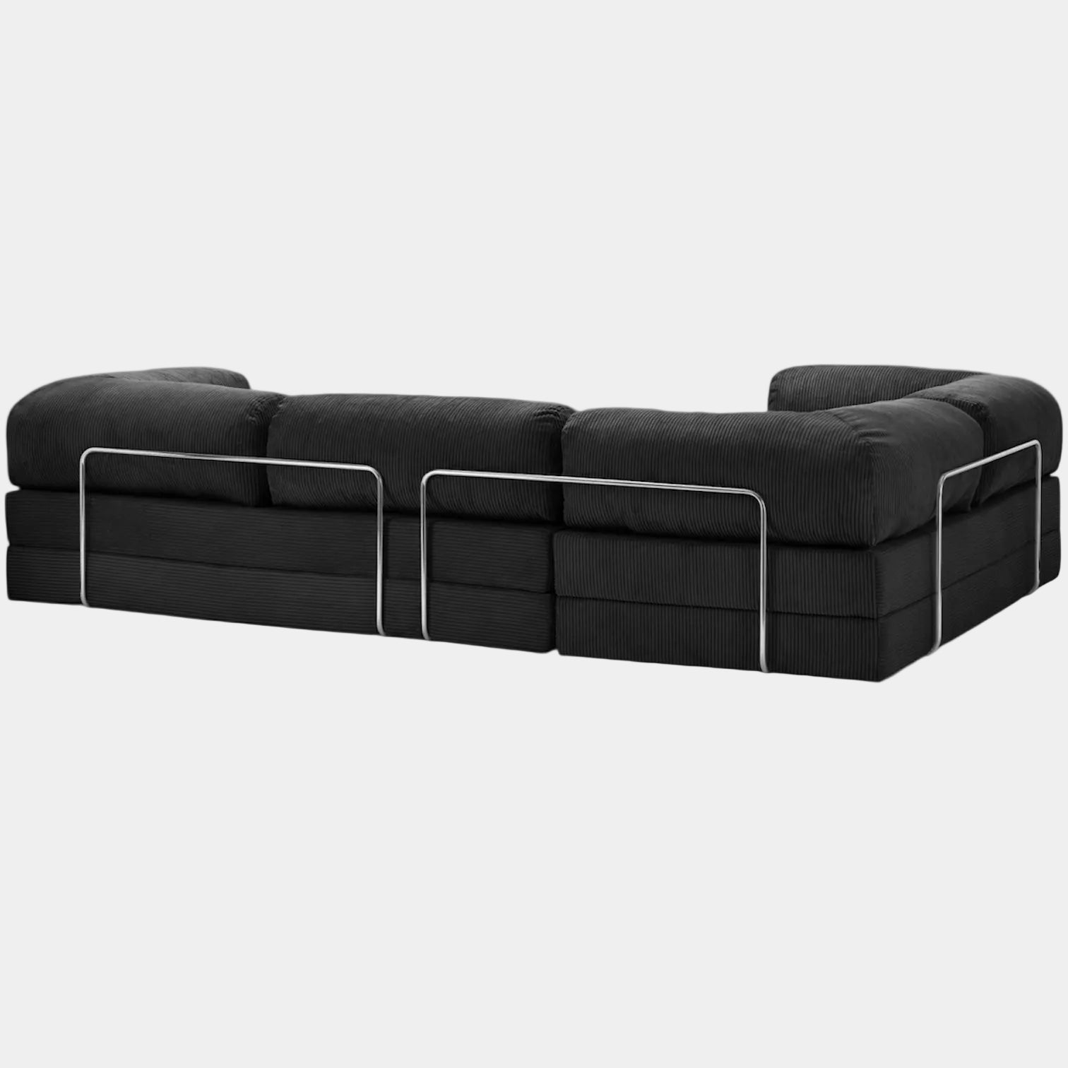 Canapé Lit d'Angle ZENORA | Velours Côtelé & Modulable | Noir