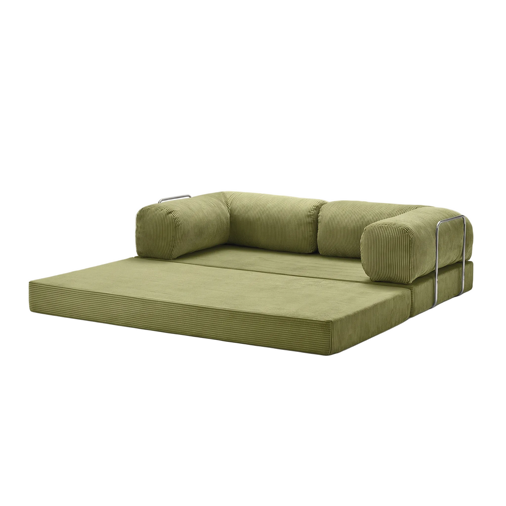 Canapé lit modulable ZENORA Olive design épuré, convertible 