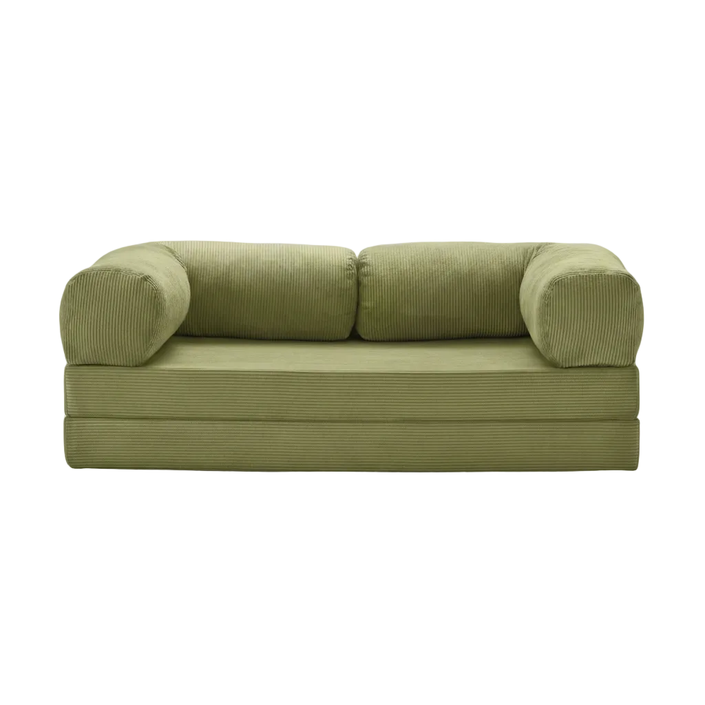 Canapé lit modulable ZENORA Olive design épuré, convertible 