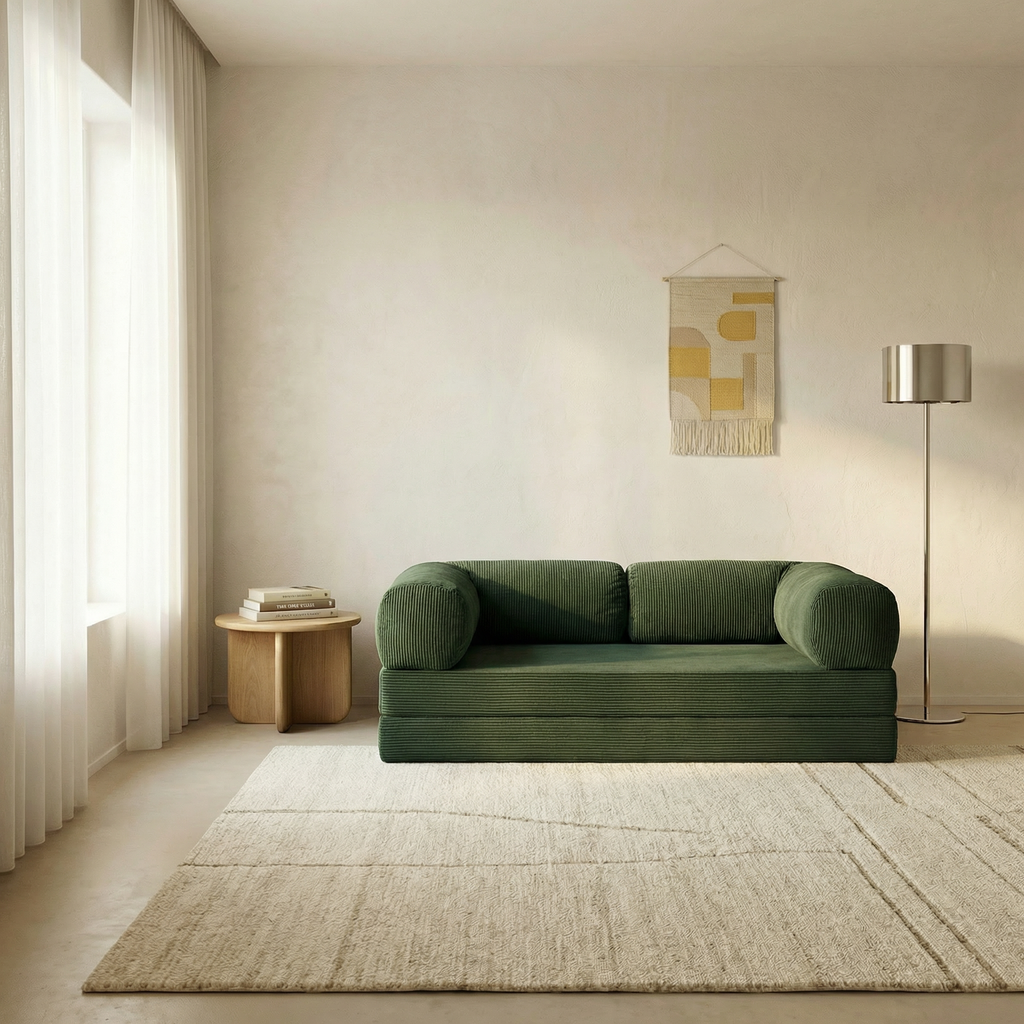 Canapé lit modulable ZENORA sable design épuré, convertible 