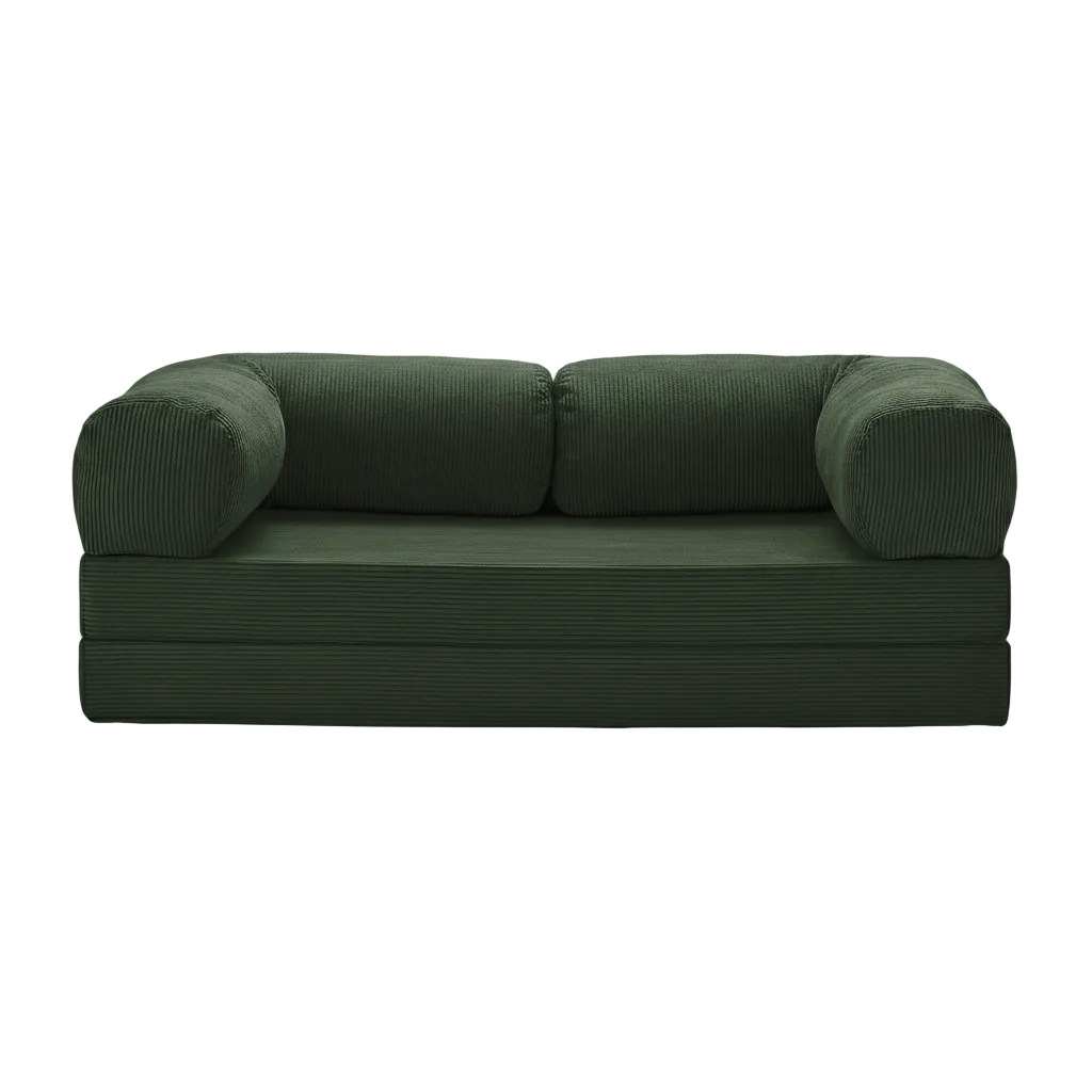 Canapé lit modulable ZENORA Vert design épuré, convertible