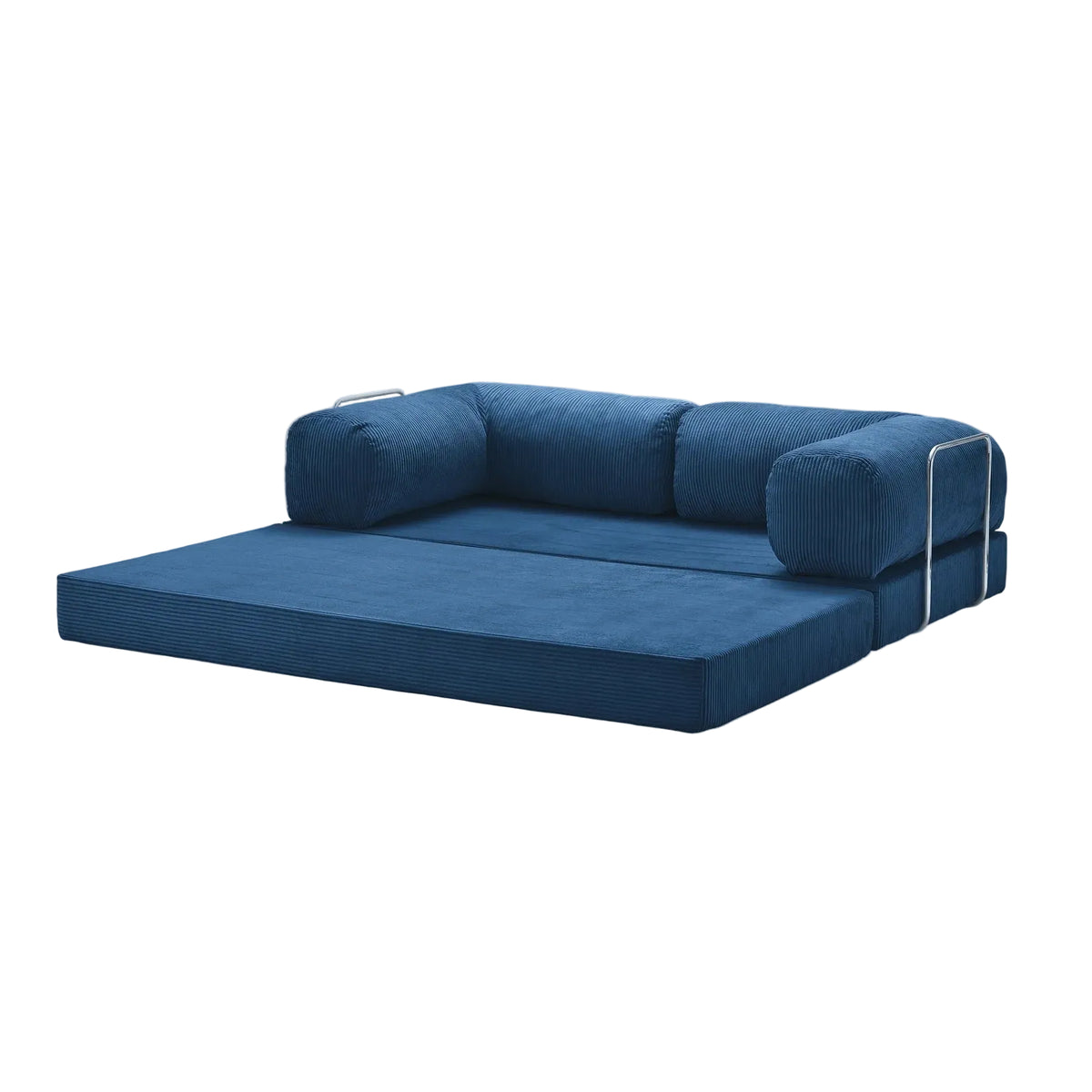 Canapé lit modulable ZENORA bleu design épuré, convertible 