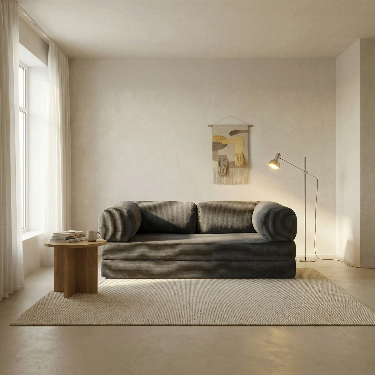 Canapé Lit Modulable ZENORA | Design Épuré | Charbon