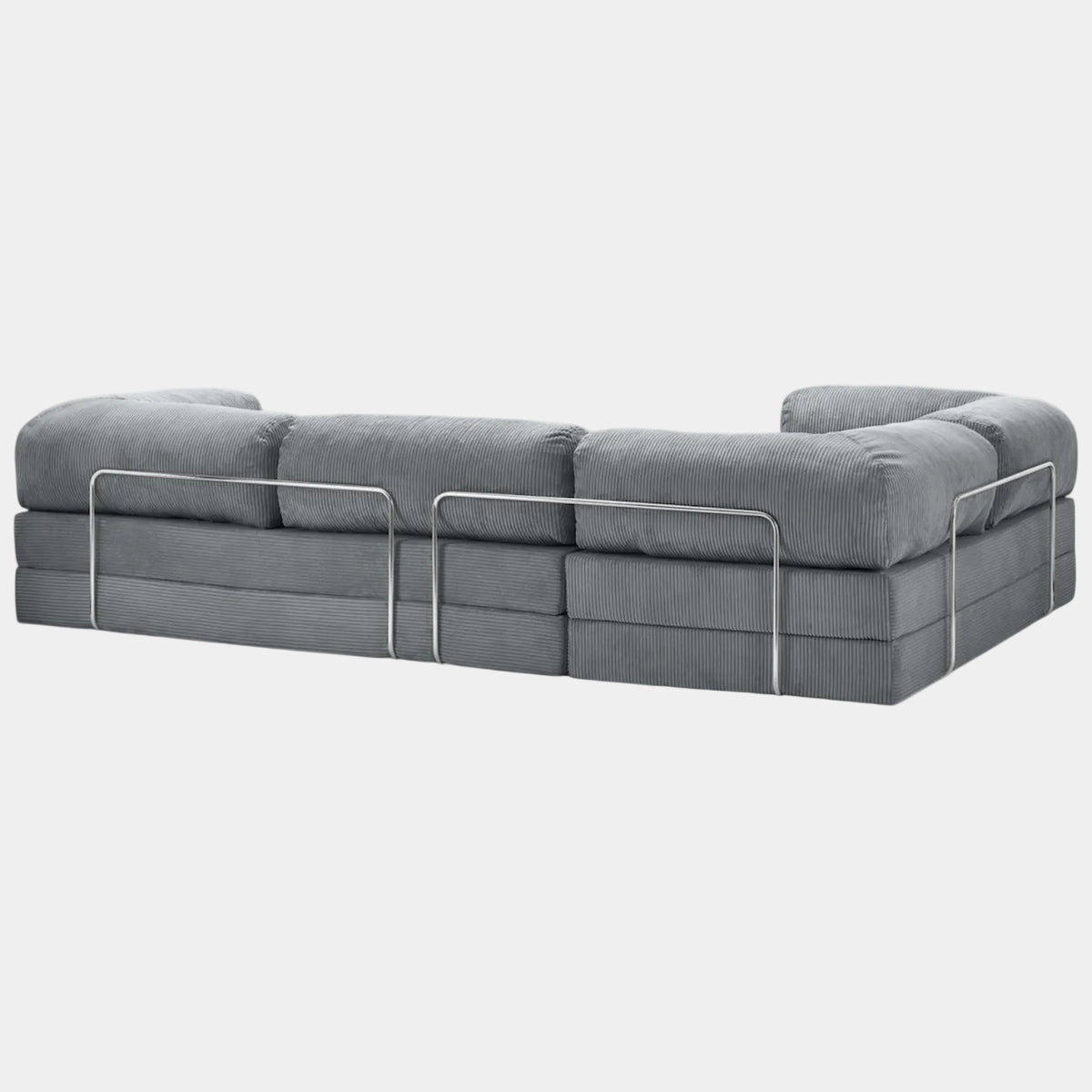 Canapé Lit d'Angle ZENORA | Velours Côtelé & Modulable | Gris Foncé