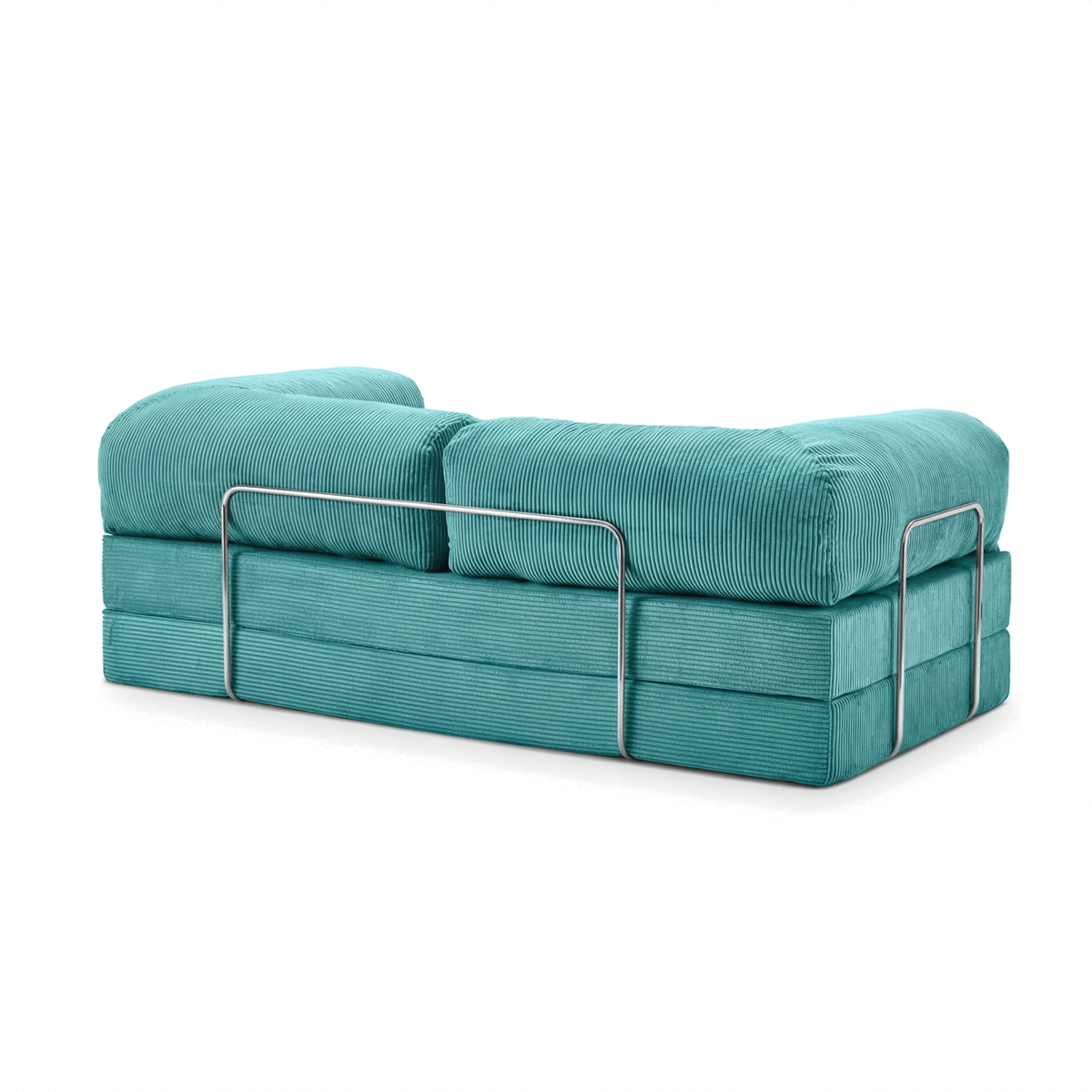 Canapé lit modulable ZENORA turquoise design épuré, convertible