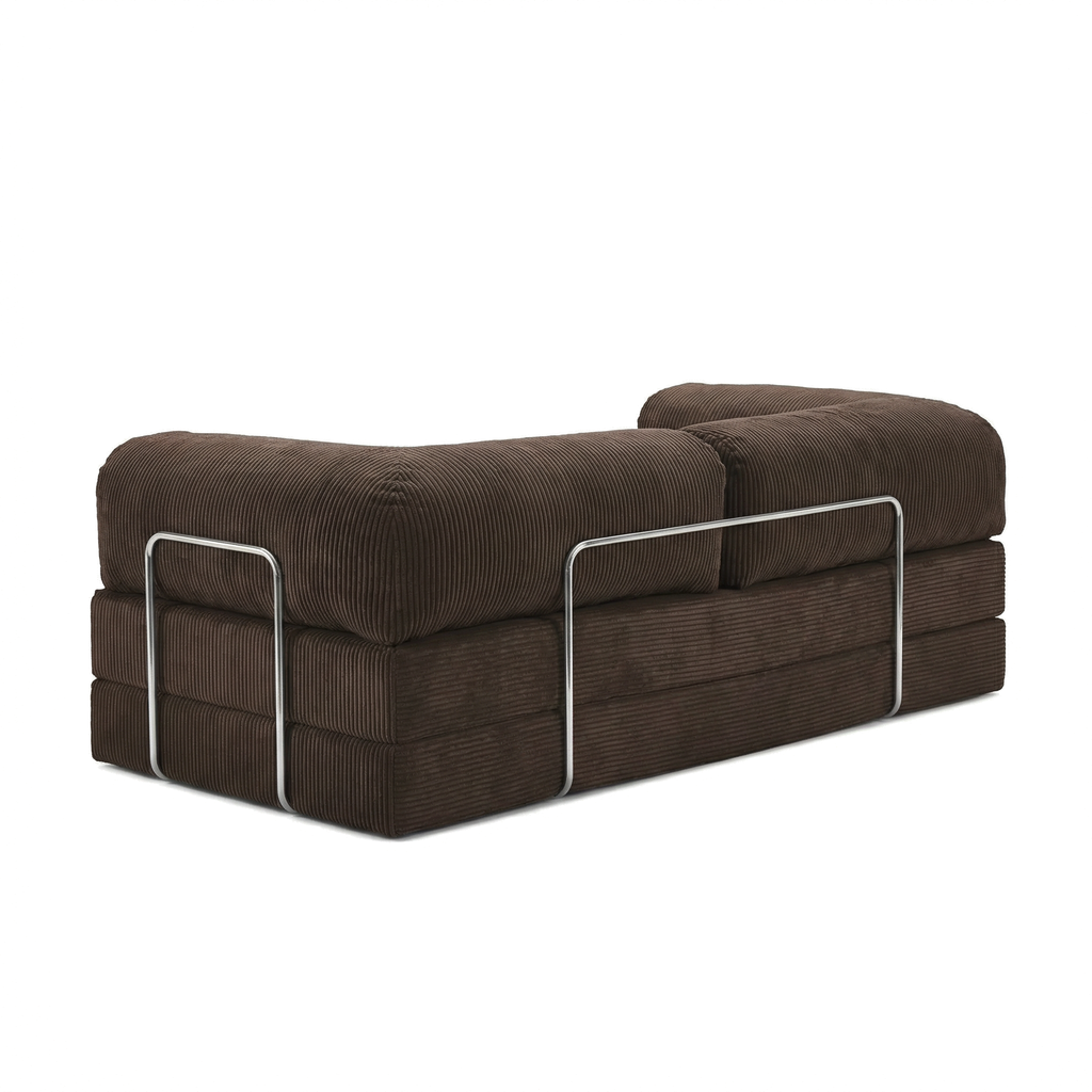 Canapé lit modulable ZENORA marron foncé design épuré, convertible
