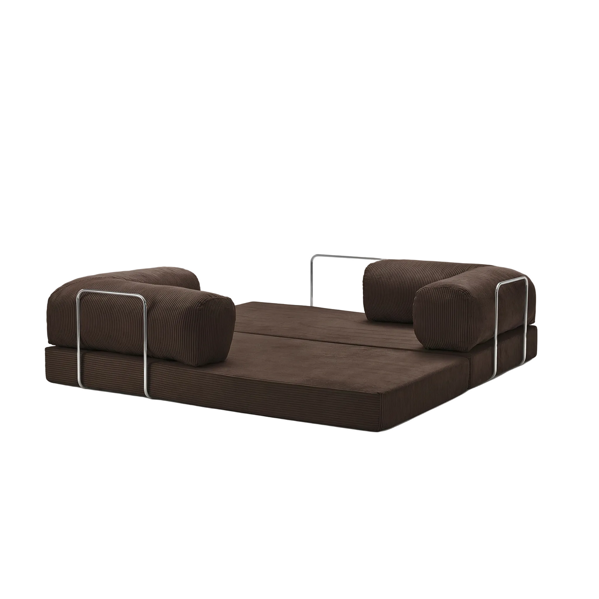 Canapé lit modulable ZENORA marron foncé design épuré, convertible