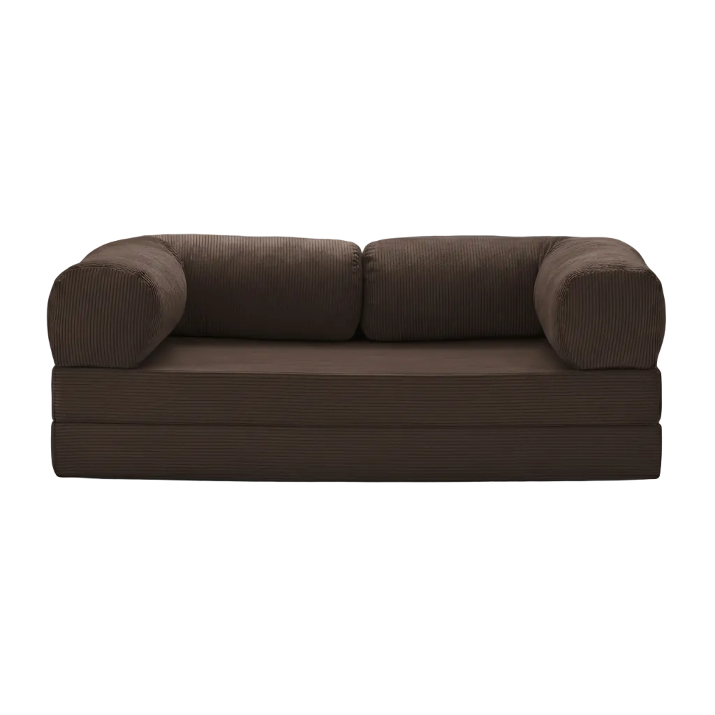 Canapé lit modulable ZENORA marron foncé design épuré, convertible