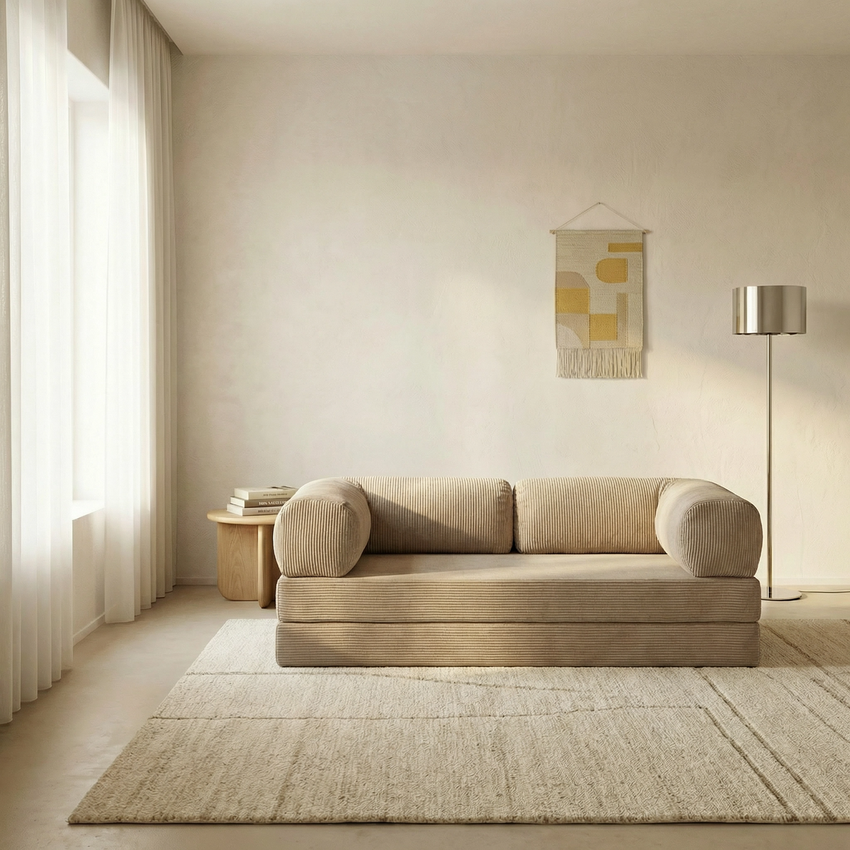 Canapé Lit Modulable ZENORA | Design Épuré | Beige