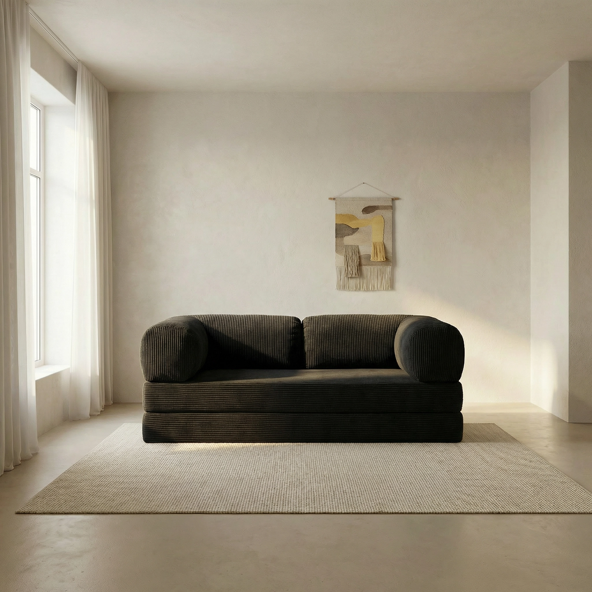 Canapé Lit Modulable ZENORA | Design Épuré | Noir