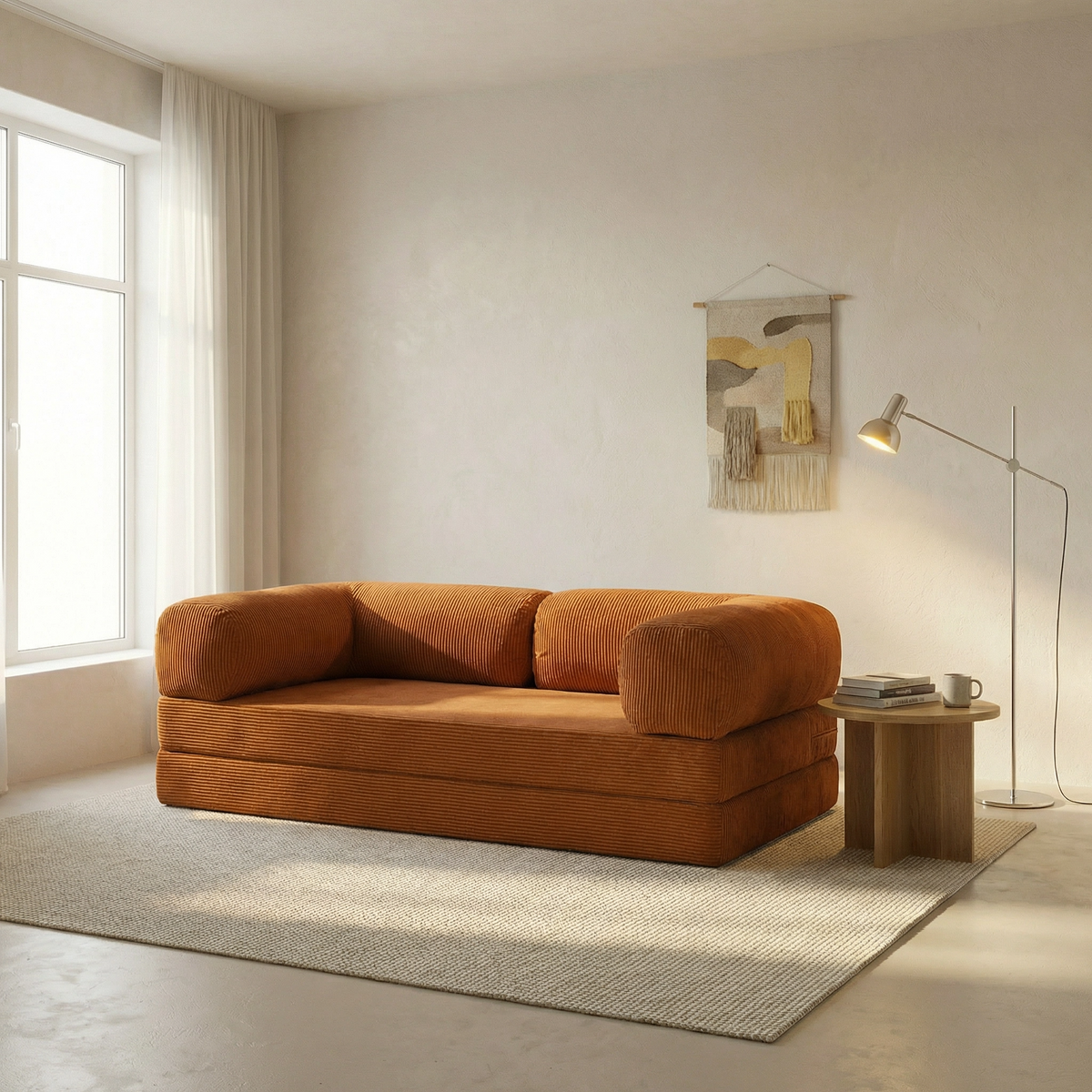 Canapé Lit Modulable ZENORA | Design Épuré | Orange