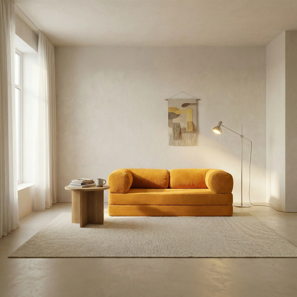 Canapé lit modulable ZENORA Mandarine design épuré, convertible 