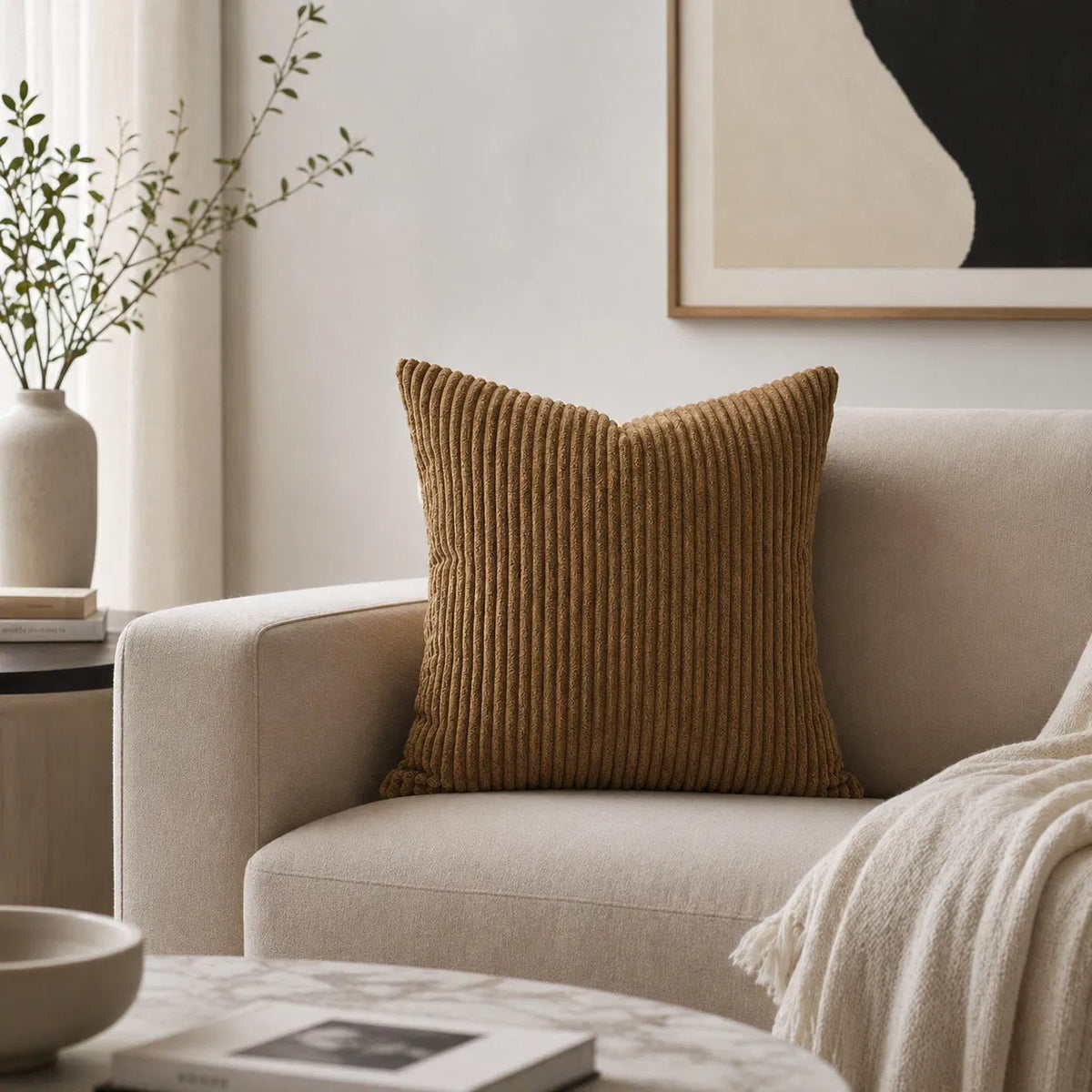 Coussin en Velours - Confort et Style pour Votre Intérieur | Marron