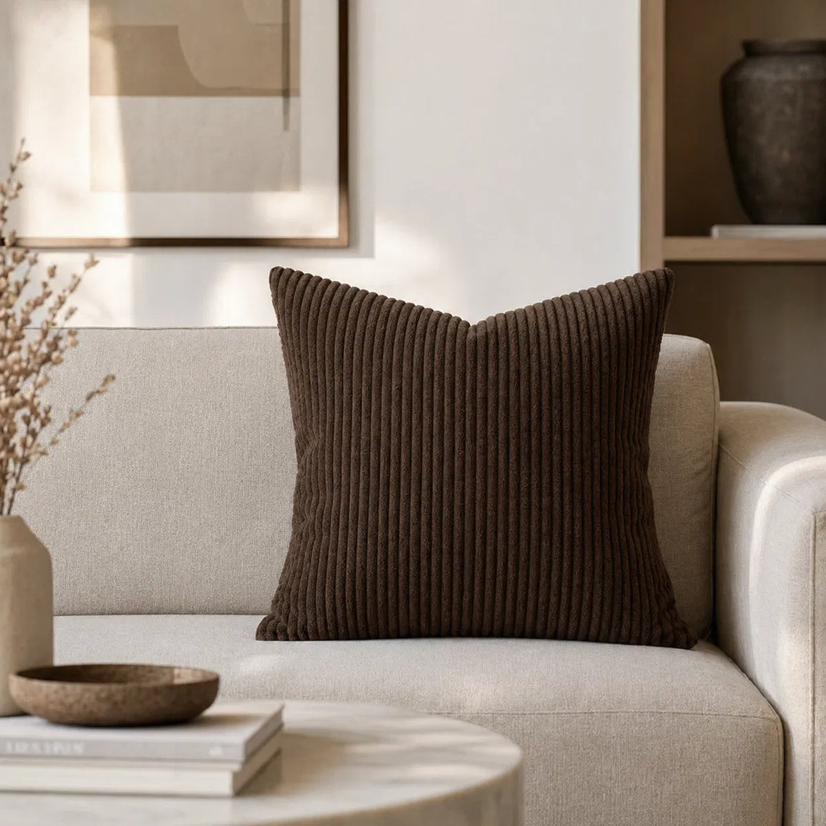 Coussin en Velours - Confort et Style pour Votre Intérieur | Marron foncé