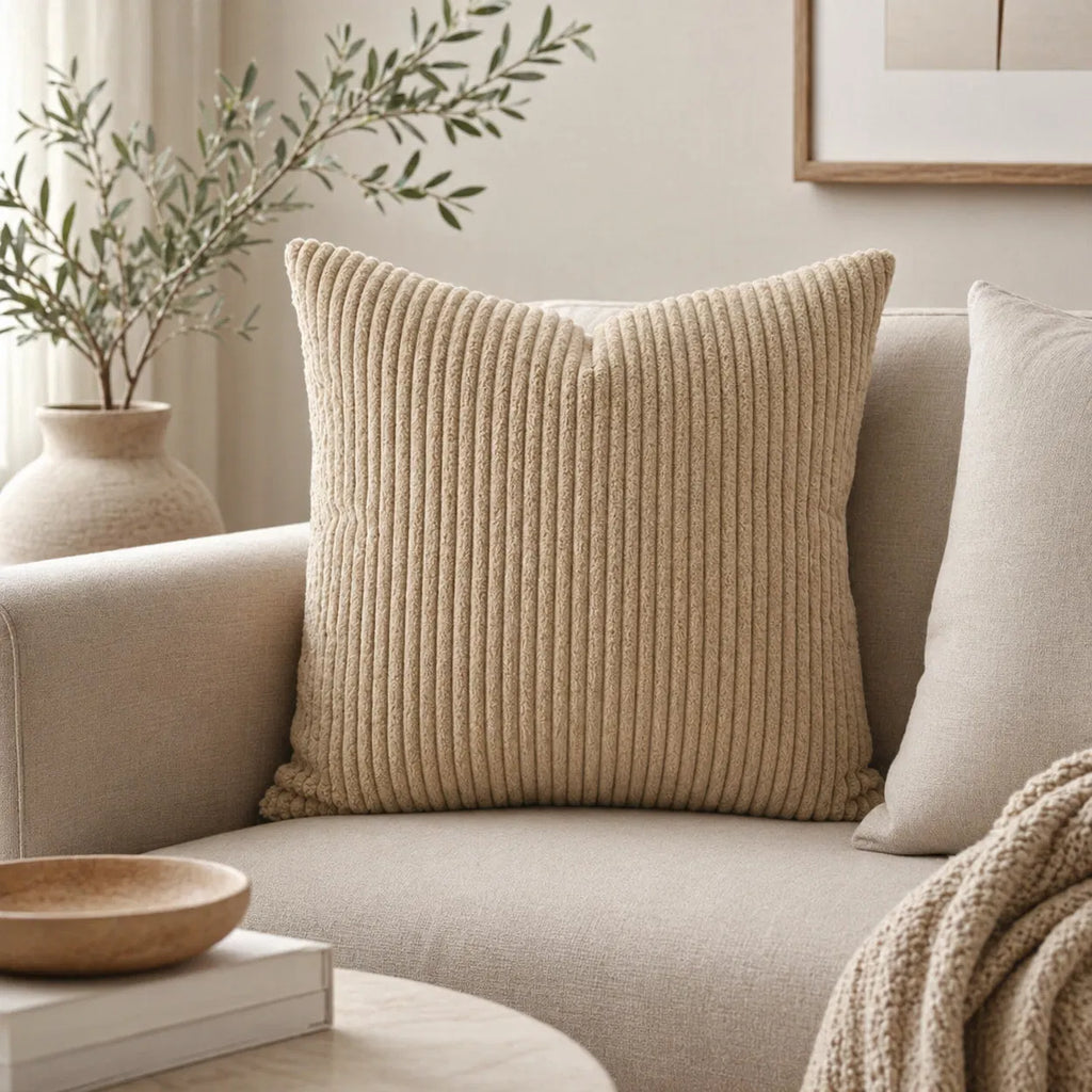 Coussin en Velours - Confort et Style pour Votre Intérieur | Beige
