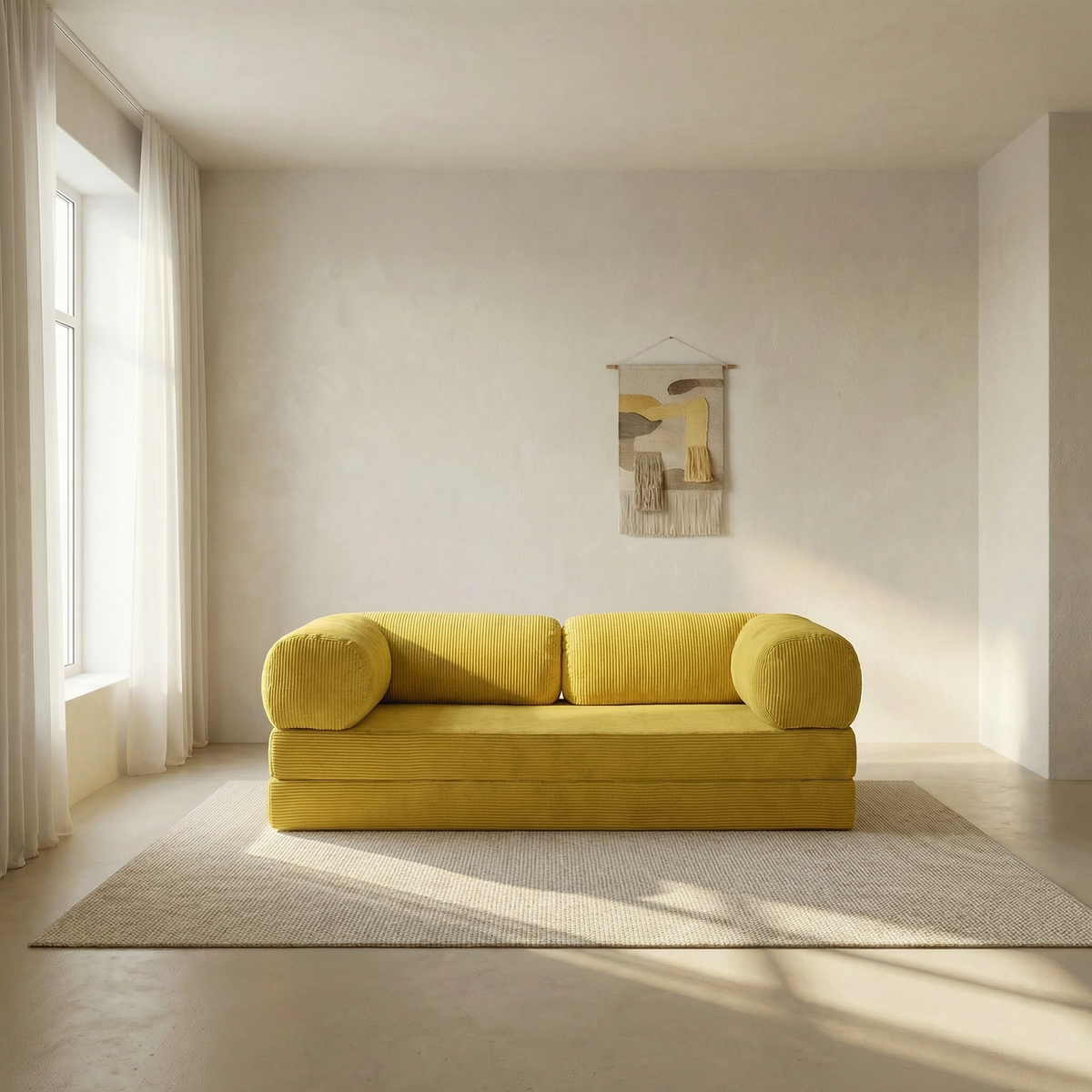 Canapé Lit Modulable ZENORA | Design Épuré | Jaune